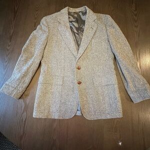 Vintage Harris & Frank Wool Herringbone Blazer | No Size | 20” P2P